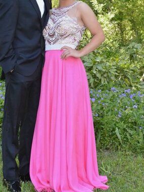 Pink Beaded Sherri Hill Dress Size 6
